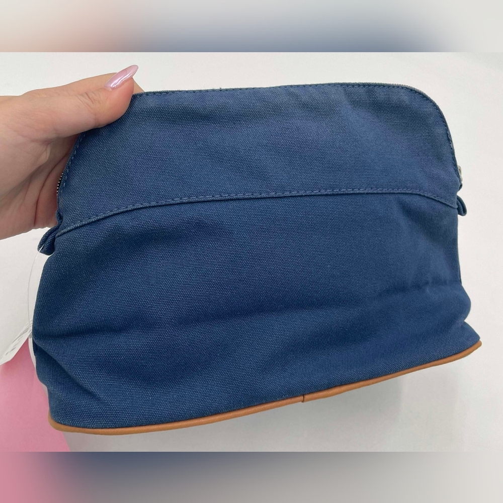 Hermes Blue Canvas Pouch - Picture 4 of 9